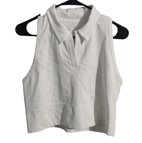 NWT Athleta Aurora Seamless Crop Polo Tank - Picture 2 of 4